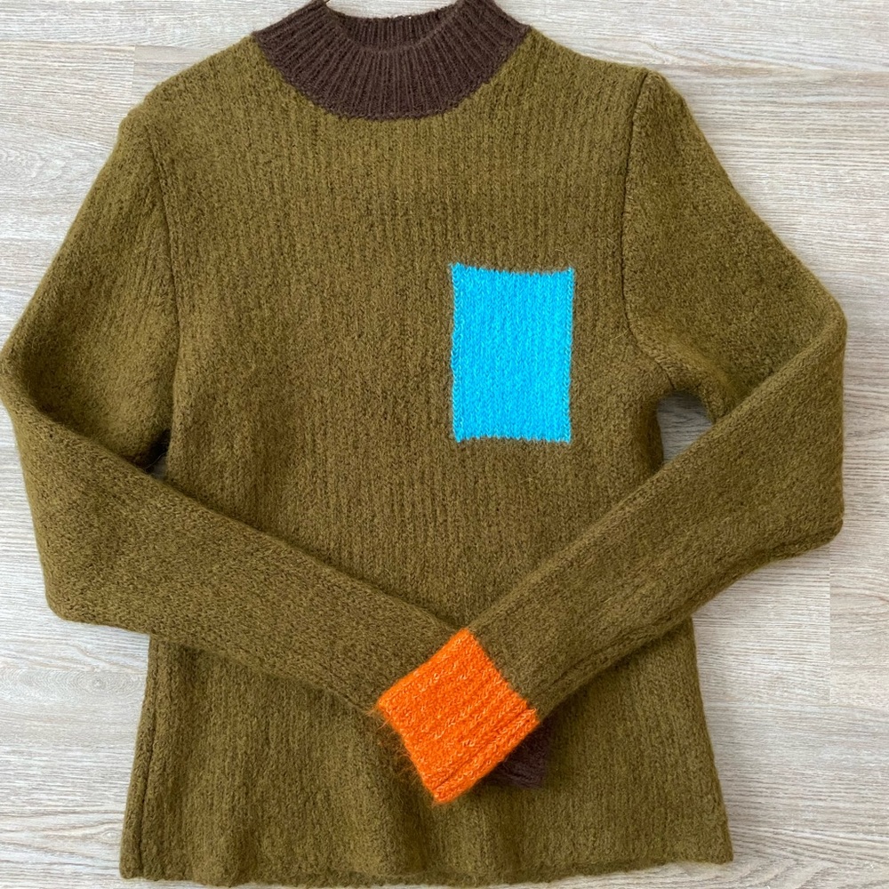 Jaquemus colour block ribbed jumper sweater size s